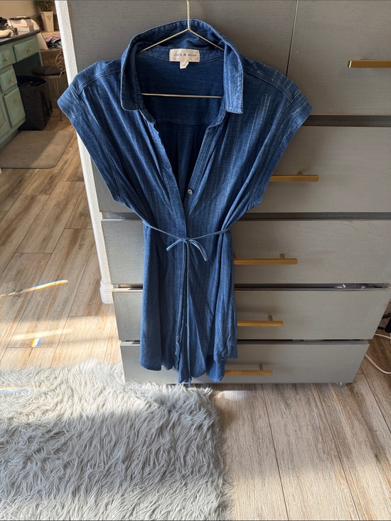 cloth & stone Dresses & Skirts - cloth & stone Denim-Blue Button-Front Shirt Dress